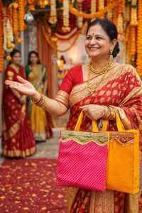 Cadeaux de mariage pour femmes, cadeaux Haldi Mehendi, sacs cadeaux pour la mariée et le marié, pochettes, cadeaux indiens pour sangeet, mehndi, nikkah, dholki - Product Image 3