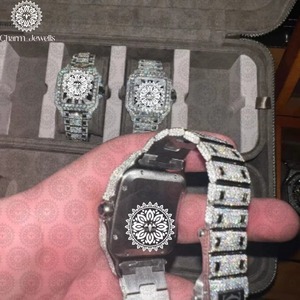 Montre Moissanite Diamantée Personnalisée la Plus Vendue avec Éclat Brillant, Bijou de Luxe Tendance, Disponible à la Vente - Product Image 4