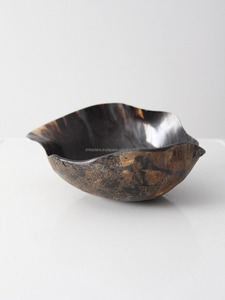 Bol décoratif en corne de buffle polie, surface brillante, 10 pouces, forme aléatoire, pour la salle à manger, les fêtes, accessoires d'intérieur, art moderne, antique - Product Image 5