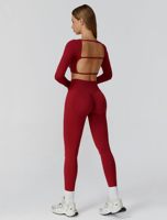 Ensemble de yoga d'hiver sans couture 2 pièces pour femme : soutien-gorge de sport dos nu et short, extensible, séchage rapide, écologique