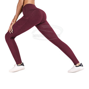 Leggings de sport 100% coton à motifs uniques pour femmes tissu tricoté respirant taille haute nouveaux vêtements actifs décontractés - Product Image 4