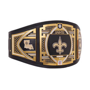 Ceinture de championnat sportive personnalisée en alliage de zinc plaqué or, ceinture de récompense pour les fans de football, ceinture de trophée en cuir véritable, vente en gros - Product Image 4