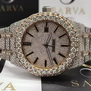 Reloj de Lujo con Diamantes Moissanite para Hombre, Diseño Elegante, Reloj Analógico de Cuarzo para Uso Diario y un Look con Estilo - Product Image 1