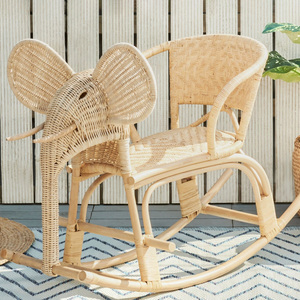 Jouets en rotin durables pour bébé, cheval à bascule en rotin, chaise à bascule pour enfant, animaux à bascule - Product Image 1