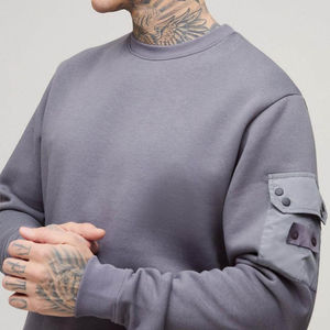 Sudadera Nueva de Alta Calidad, Transpirable, Básica, Gris, Corte Regular, con Bolsillo Utilitario, Sudadera Personalizada de Mezcla de Algodón - Product Image 5