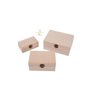 Boîte de rangement en bois de qualité supérieure, boîte organisatrice en bois massif naturel avec couvercle pour bijoux, emballage cadeau et décoration intérieure - Product Image 3