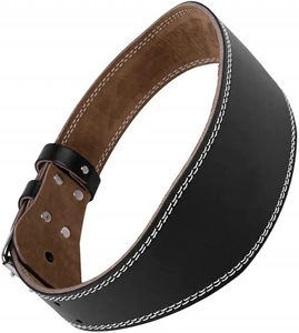 Cinturón de Cuero Genuino Negro para Levantamiento de Pesas Profesional, Cinturón de Soporte Lumbar para Entrenamiento en Gimnasio para Hombres y Mujeres en Venta - Product Image 5