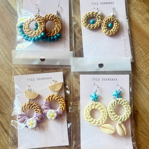 Pendientes de Aro de Ratán Natural, Pendientes de Bambú Tejidos a Mano, Estilo Bohemio, Hechos en Vietnam, OEM ODM - Product Image 2