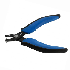 Jewelry <b>Bench</b> Tools Mini Hole Punch Pliers 2mm Pin 140mm with Spring <b>Plastic</b> Handles Crafting Metal Cutting Hole Punch Tools - Product Image 1