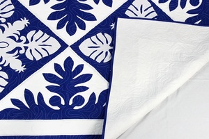 Indian Handmade 100% Cotton Material Blue And White Color Floral Print Style Light Weight Hawaiian <b>Quilt</b> For Home, Hotel <b>Bedding</b> - Product Image 4