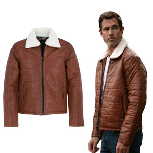 Nouvelle Vente Chaude : Blousons en Cuir Matelassés Personnalisables avec Logo – Manteaux d'Hiver de Haute Qualité pour Hommes, Idéaux pour l'Extérieur et les Jours Froids - Product Image 1