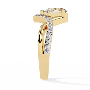 แหวนแต่งงานทรงหยดน้ำสุดคลาสสิกและทันสมัย ทองคำขาว 14K เพชรทรงลูกแพร์ 1 กะรัต ได้รับการรับรองจาก IGI เพชรเพาะเลี้ยงในห้องปฏิบัติการ แหวนหมั้น - Product Image 2