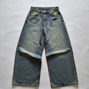 Jean en denim taille haute pour femme, coupe boyfriend à jambe ballon, respirant, décontracté, sexy, vintage, délavé, coupe décontractée, pour soirée, OEM - Product Image 2