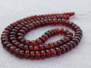 Perles Rondelles Lisses en Grenat Hessonite Naturel Rouge Brun 5-6mm, Fil de 16 Pouces, pour la Fabrication de Bijoux, Gemmes Artisanales du Rajasthan - Product Image 2