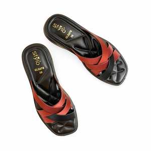 Sandalias informales con tacón granate para mujer Softy CL5476 - Product Image 1