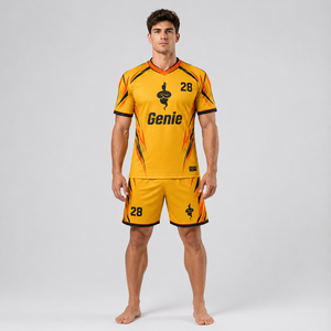 Jersey y pantalones cortos de alto rendimiento hechos con tela ligera de secado rápido, movimiento flexible para uniforme de fútbol competitivo. - Product Image 1