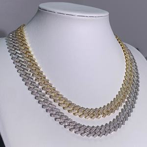 สร้อยคอคิวบันชุบโรเดียม AMBER JEWELS T-641 สไตล์ฮิปฮอปสำหรับผู้ชาย ประดับด้วยหินธรรมชาติ ดีไซน์คลาสสิกทันสมัย - Product Image 3