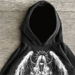 Sweat à capuche pour homme, style streetwear, effet vieilli et délavé vintage, en molleton épais, coupe ample à épaules tombantes - Product Image 2