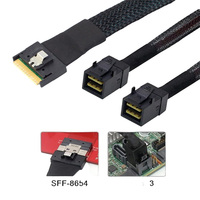 Schlankes SAS SFF-8654 X8 zu Dual Mini SAS HD SFF-8643 4i Kabel