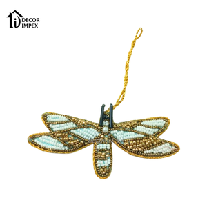 Ornement suspendu personnalisable de Noël, fait main, brodé de perles, motif Père Noël chrétien, pour sapin de Noël festif - Product Image 2