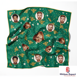 Collection en gros de foulards personnalisés de qualité supérieure, imprimés, effet soie, hijab tendance, châle carré pour le cou - Product Image 1