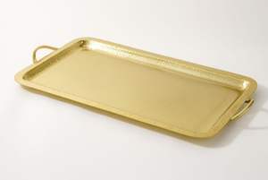 Platos Cuadrados de Acero Inoxidable Chapados en Oro con Asa para Cocina, Bandeja de Servir - Product Image 5