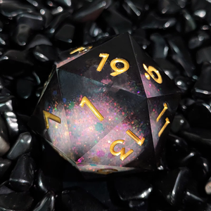 Handmade Luxury Oversized Resin Liquid Core DND Dice with Purple/<b>Blue</b> <b>Glitter</b> Sharp Edge for RPG Board Games - Product Image 4