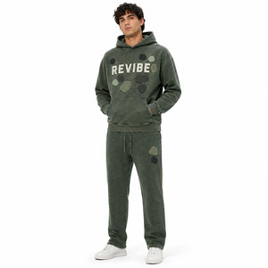 Nuevo Conjunto Deportivo Informal con Capucha, Apliques Bordados, 100% Algodón, Material Duradero, Ajuste Cómodo - Product Image 1