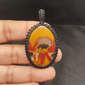 Pendentif papillon en macramé fait main, cabochon de pierre précieuse, pierre précieuse en vrac, lot de pierres précieuses en gros, cabochon de pierre précieuse - Product Image 1