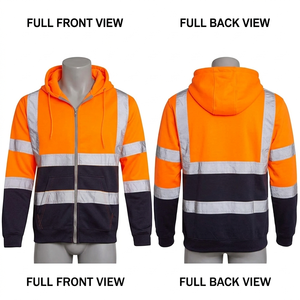 Veste de sécurité en polyester pour homme, jaune fluo, avec panneaux réfléchissants, vêtements de travail, broderie personnalisée, impression de logo, vêtements d'extérieur - Product Image 3