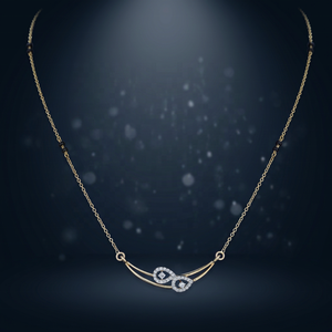 Mangalsutra en or rose 18 carats avec diamant de laboratoire 0,19 ct taille ronde pureté EF VS-SI, bijou de luxe pour mariage, cadeau d'anniversaire, fête - Product Image 2