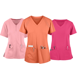 DISEÑO PERSONALIZADO Moderno Top enfermera uniforme Hospital Clínico heathcare friega trajes MUY SUAVE para mujeres-Saomai FMF VN-Muestra gratis - Product Image 1