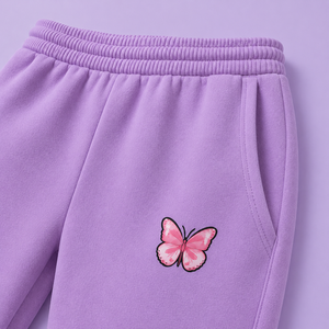 Tuta viola personalizzata con farfalle per donna, felpa con cappuccio e pantaloni, servizi OEM ODM di etichettatura privata - Product Image 4