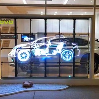Écran LED transparent couleur pleine, panneau de verre LED à service frontal pour mur-rideau de centre commercial