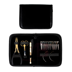 Kit d'outils professionnels MAGMA BEAUTY de haute qualité pour extensions capillaires : petites pinces, ciseaux, outils à boucles et clips en acier inoxydable - Product Image 2