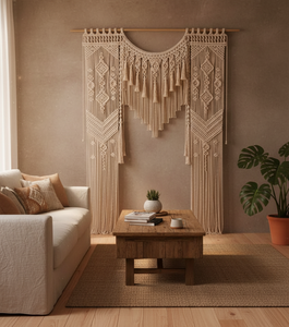 Rideau mural en macramé fait main, style bohème, lourd, pour la décoration de cérémonies, de fêtes, de maisons, d'événements, de réceptions et d'hôtels - Product Image 3