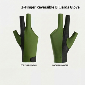 Gants de snooker à trois doigts de haute qualité pour la main gauche, vente chaude, fabrication OEM, pour hommes et femmes, avec queues de billard - Product Image 3