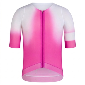 Maillot de Ciclismo Degradado Rosa de Manga Corta para Hombre, Ropa Deportiva, Camiseta de Ciclismo con Cierre Frontal - Product Image 1