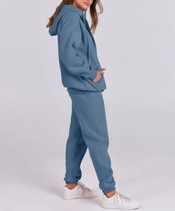 Business OEM Women's High Quality 100% Cotton Eco-Friendly Breathable Quick Dry Streetwear Customizable <b>Gym</b> Sports <b>Tracksuits</b> - Product Image 4