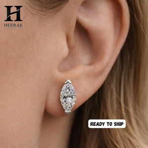 925 Sterling <b>Silver</b> Heart Cut Moissanite <b>Stud</b> Earrings VVS1 D Color Lab Grown Diamond Heart <b>Studs</b> for Women Fine Jewelry - Product Image 1