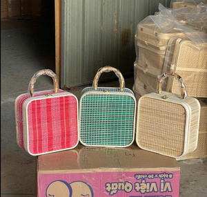 Cesta de Bambú Cuadrada Natural con Asa, Cesta de Almacenamiento Hecha a Mano para Pasteles y Frutas, Venta al por Mayor Directa de Fábrica de Vietnam para Exportación - Product Image 6