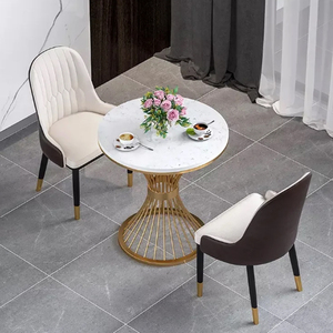 <b>Marble</b> <b>Top</b> New Design Round Dining Tables 4 Seater Metal Dining Table Best Modern Restaurant Dining Table - Product Image 3