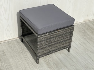 Juego de Muebles de Jardín de Ratán PE Moderno de 4 Piezas, Directo de Fábrica en Vietnam, con Mesas de Vidrio Templado y Cojines para Exteriores - Product Image 5