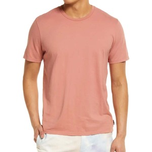 Camiseta de cuello redondo de algodón premium con ribete de tejido propio; Camiseta de cuello redondo en U de tejido propio con ribete. - Product Image 2