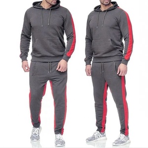 Best Sellers Blank Gym <b>Men</b> Workout <b>Pullover</b> Jacket and Jogger Tracksuit Two Piece Sports Tracksuit Set Side Striped Sweatsuits - Product Image 5