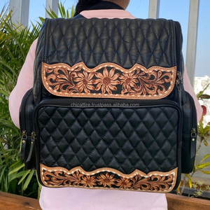 Nouveau sac à dos unisexe en cuir matelassé en treillis de diamant de luxe de créateur - Product Image 5