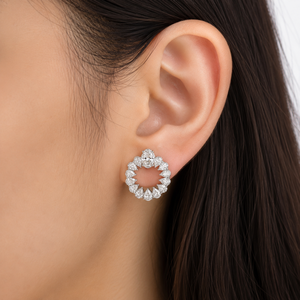 Boucles d'oreilles ovales en diamant de laboratoire de 2,00 carats, or jaune 14 carats, légères, uniques, élégantes, brillantes, prix de gros - Product Image 6