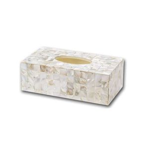 Elegant Style Custom MOP Inlay <b>Tissue</b> Box Desktop Storage Box <b>Paper</b> and White <b>Color</b> White Wave Pattern MOP Inlay Box - Product Image 6