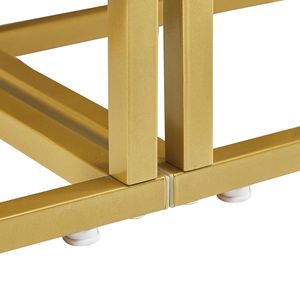 Libreria Moderna a 4 Ripiani per Ufficio Domestico, in MDF con Struttura in Metallo Dorato, Forma Rotonda, Opzioni di Posizionamento Versatili - Bianco - Product Image 2
