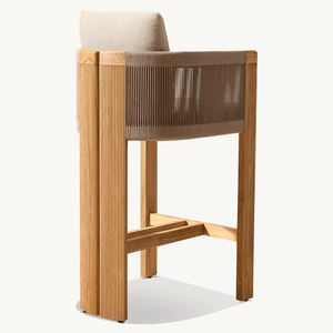 Ensemble de table de bar de jardin en teck et rotin moderne et luxueux, meubles d'extérieur durables pour la cour et le parc - Soria - Product Image 6